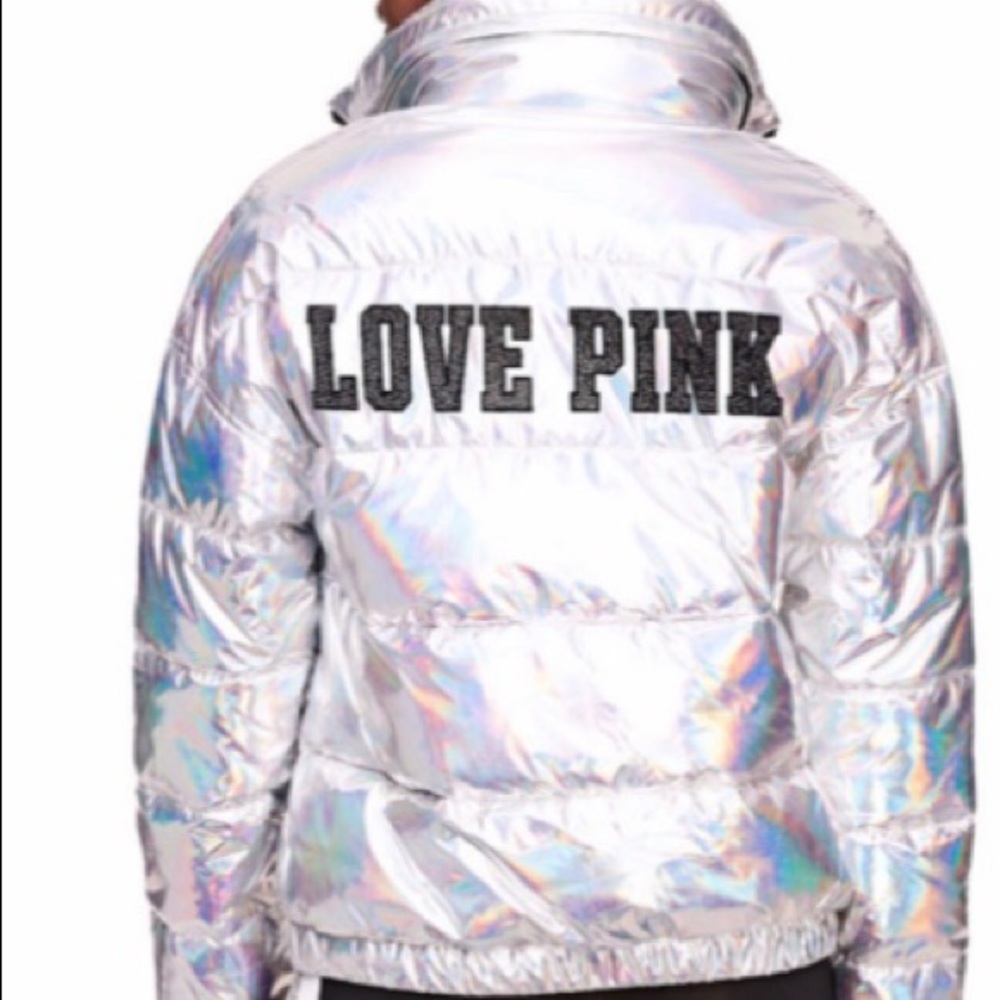 Victoria’s Secret “Pink” Silver Iridescent jacket